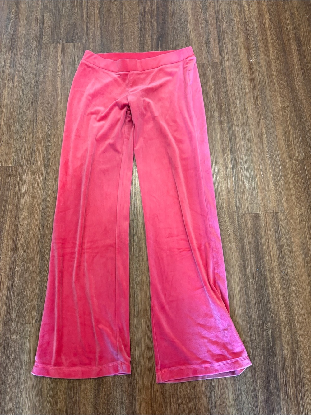 Juicy Couture Hot Pink Velour Wide-Leg Pants